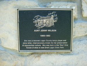 Aunt Jenny Plaque in Chief Logan State Park